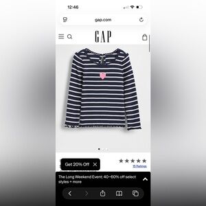 Gap embroidered ribbed shirt- NWT- 4T